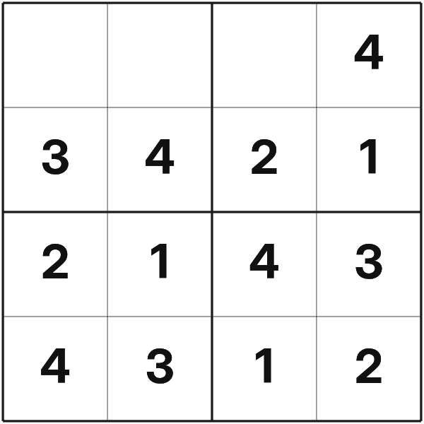 Sudoku 4x4 tutorial diagram 4
