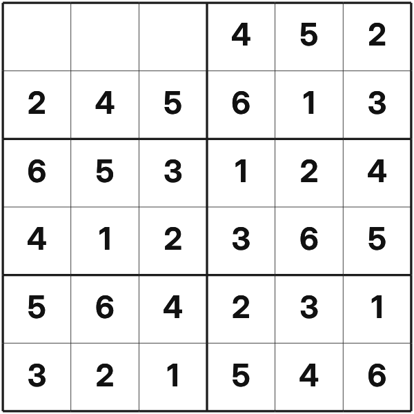 Sudoku 6x6 tutorial diagram 4