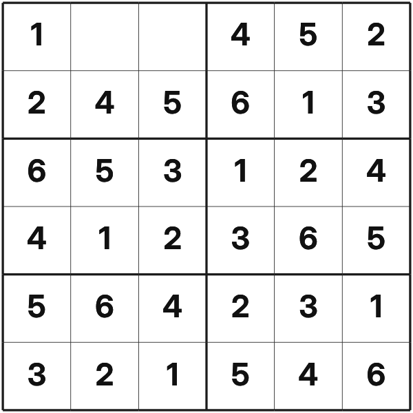 Sudoku 6x6 tutorial diagram 5