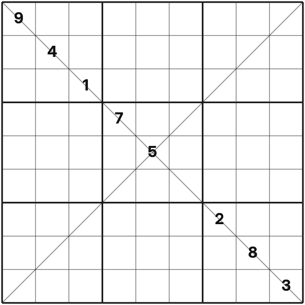 Sudoku X tutorial diagram 1